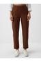 Bitter Brown High Waist Short Fabric Trousers - 4