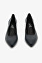 Navy Blue Genuine Leather Low Heeled Women's Shoes - 4