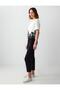 Black High Waist Regular Leg Gabardine Woven Trousers - 2