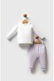 U.S. Polo Assn. Baby Girl Cloud Patterned 3-Piece Set 6-36 Months Lila - 2