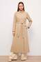Stand-Up Collar Snap Closure Water-Repellent Trench Coat Kamel 6866