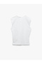 Cotton Slim Fit Zero Sleeve T-Shirt with Back Closure Detail - 4