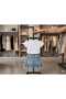 Girl's Patterned Blouse Asymmetrical Cut Denim Skirt Double Suit - 6