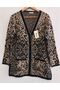Women's Leopard Patterned Mother's Knitwear Pocket Slit Cardigan