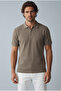 تي شيرت بولو للرجال من فالكون براون 12279177 JJEAUSTIN ZIP POLO SS NOOS - 5