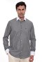 Classic long sleeve pocketless collar cuff white gift boxed men's shirt fs-004328 - black white - 2