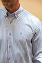 Slim Fit Long Sleeve Lycra Striped Collar Buttoned Gift Boxed Men's Shirt Fs-003669 - Cobalt Blue - 7