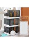 4-Pack 19 Gallon Storage Bins with Lids, Folding with Wheels & Doors - 4