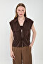 Women's Drawstring Vest - Bitter Brown - 4