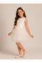 Girl's Tutu Dress with Bow Detail, Princess Special Occasion Birthday Wedding Evening Dress with Buckle Gift