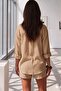 Women's Beige Wrinkled Fabric Shirt - 2