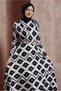 BELTED SATIN JACQUARD DRESS 44555 - 2