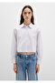 Striped White Crop Shirt Crop / Short Cut 1211297-88614 - 4
