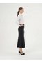 Apsen Women's Black Seasonal Buttoned Epaulet Detailed Fish Black Skirt 2161-95 - 3