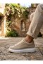 Ba0547 Thick High Sole Cream Suede Lace-Up Sports Men's Shoes Daily Use - 6