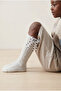 Girl's Jacquard Gray Melange Knee-Length School Socks - 3