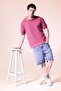 100% Cotton Relax Fit Basic Short Sleeve Knitwear Purple Polo T-Shirt G3416Ax26Sm - 2