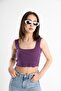 Women's Camisole U-Neck Fitted Crop Top Tank Top - 3