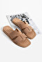 Udera Women's Genuine Leather Slippers Camel Suede - 3