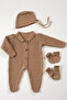Premium Newborn Baby Knitwear Set 5 Pieces (Brown) - Premium Baby Gift Set - 2