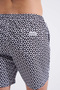 Men's Geometric Stars Swim Shorts Black-White - 4