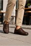 Men's Brown Orthopedic Dad Comfortable Inside and Outside H Genuine Leather Laceless Shoes Vdz03002