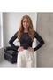 New Product Black Boat Neck Transparent Women's Blouse - 6