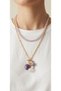 Generous Love Necklace: Steel Chain Natural Stone Pendant; Amethyst & Citrine & Pearl Handmade - 7