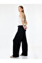 Viscose Comfortable Fit High Waist Lace-Up Wide Leg Pants - 2