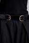 Women's Oval Buckle Faux Leather Classic Belt G7897Axns - 2