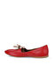 Red Leather Women's Ballerinas 01Wl1237 - 4
