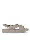 Cream Leather Women's Wedge Heeled Sandals 01Wy2302