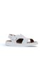 White Leather Women's Flat Sandals 01Wy9104 - 2