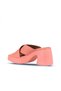 Coral Leather Women's Heeled Slippers 01Wy12201 - 4