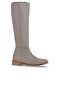 Gray Leather Women's Flat Boots 01Wt5305 - 2