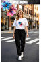 Unisex Casual Short Sleeve Set with Bear Love Hoffning Print Outdoor Spring/Summer Full Pants
