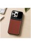 Apple iPhone 13 Pro Compatible Case Lens Leather Case Brown - 4