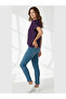 Women's Front Back V Neck Relaxed Fit Viscose Combed Cotton Short Sleeve T-Shirt - 3