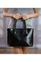 Genuine Leather Patent Leather Printed Women's Shoulder and Hand Bag Tote – with Compartments and Long Strap