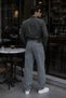 Baggy Fit Jean Neo Pleated High Waist Loose Cut Light Gray Men's Jeans C354 - 7