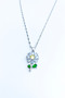 Silver Zircon Stone Daisy Model Stainless Steel Necklace - 4