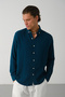 Men's Breathable Muslin Fabric 100% Cotton Washable Pocketless Shirt