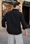 Black Basic 100% Cotton Long Sleeve Men's Shirt E6761 - 2