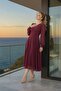 Long-sleeved, backless, wrap-around midi chiffon dress - 4