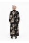 Women's Plus Size Shirt Collar Buttoned Oversize Loose Cut Summer Cotton Viscose Long Dress - 4