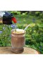 8oz Stainless Steel Yerba Mate Cup Set, Double Wall Insulated, with Lid, 2 Straws & Brushes, Brown - 6