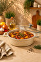 Elexsus 26 cm Cast Granite Flat Pot Non-Stick with Cappuccino Glass Lid - 2