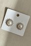 Silver Color Sun Pattern Vintage Earrings - 3