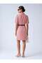 Pink Jacket Collar Double Breasted Mini Dress – Thin Texture, City Style |   Frn Line - 2