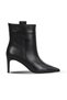 Black Leather Women's Heeled Boots 42Wb6253